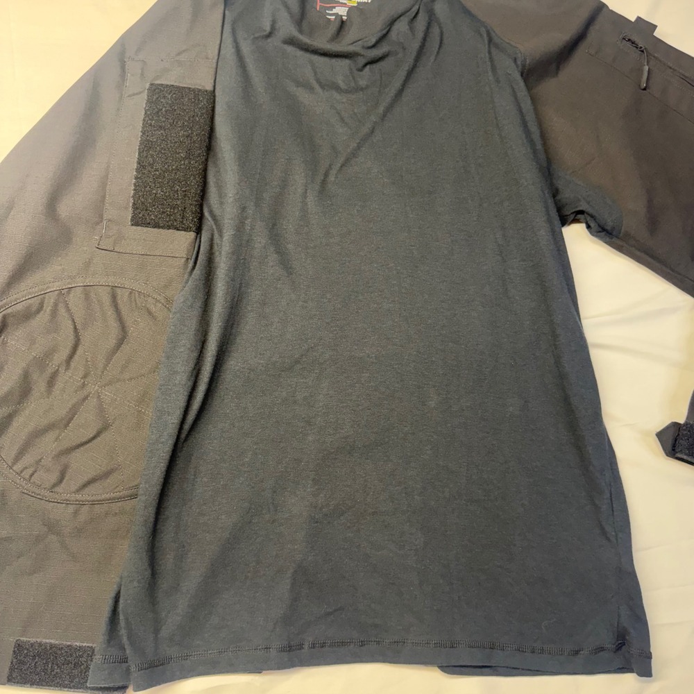 TRU-SPEC Combat Shirt XLR XL Regular Black CORDURA Tactical Military Long Sleeve - Picture 6 of 8